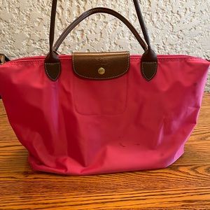 Hot pink Longchamp Tote